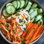 healthy buffalo chicken snack bowl (high protein)