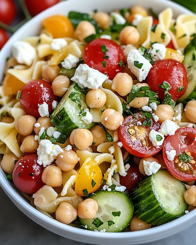 mediterranean chickpea pasta salad