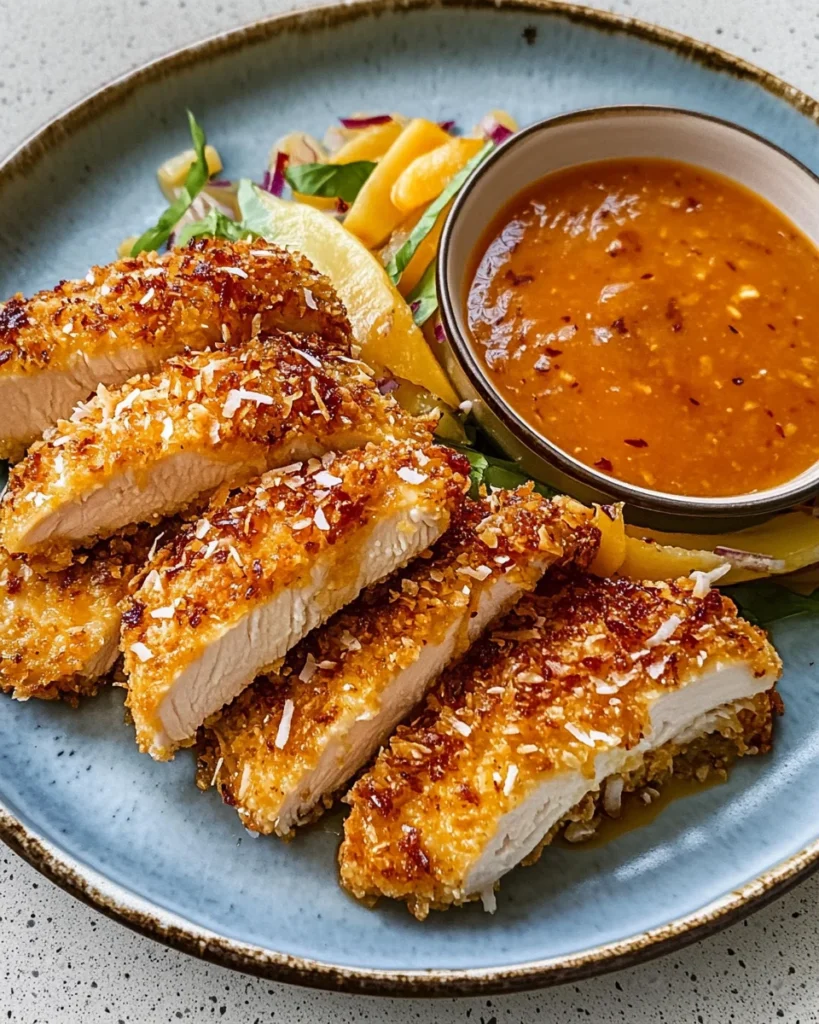 Coconut Chicken with Apricot Sauce