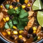 Easy Chicken, Poblano & Black Bean Summer Soup