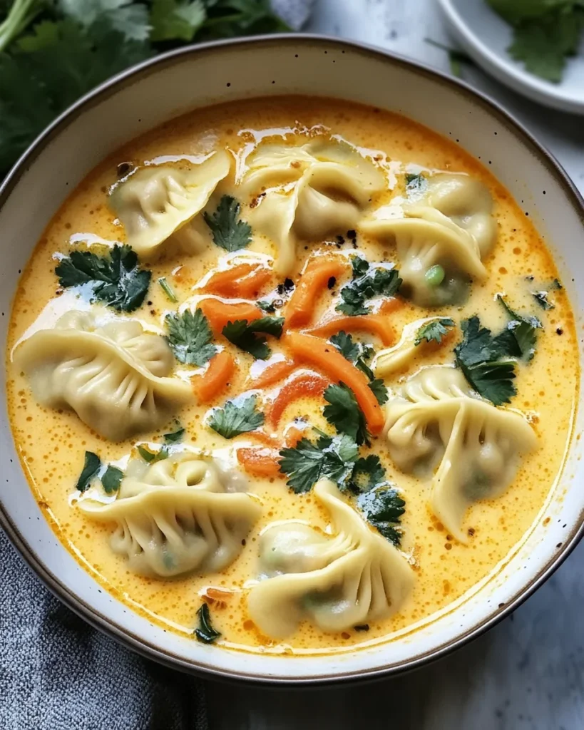 Easy Thai Coconut Curry Dumpling Soup