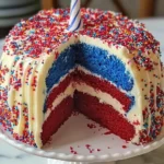 Firecracker Red, White and Blue Cake