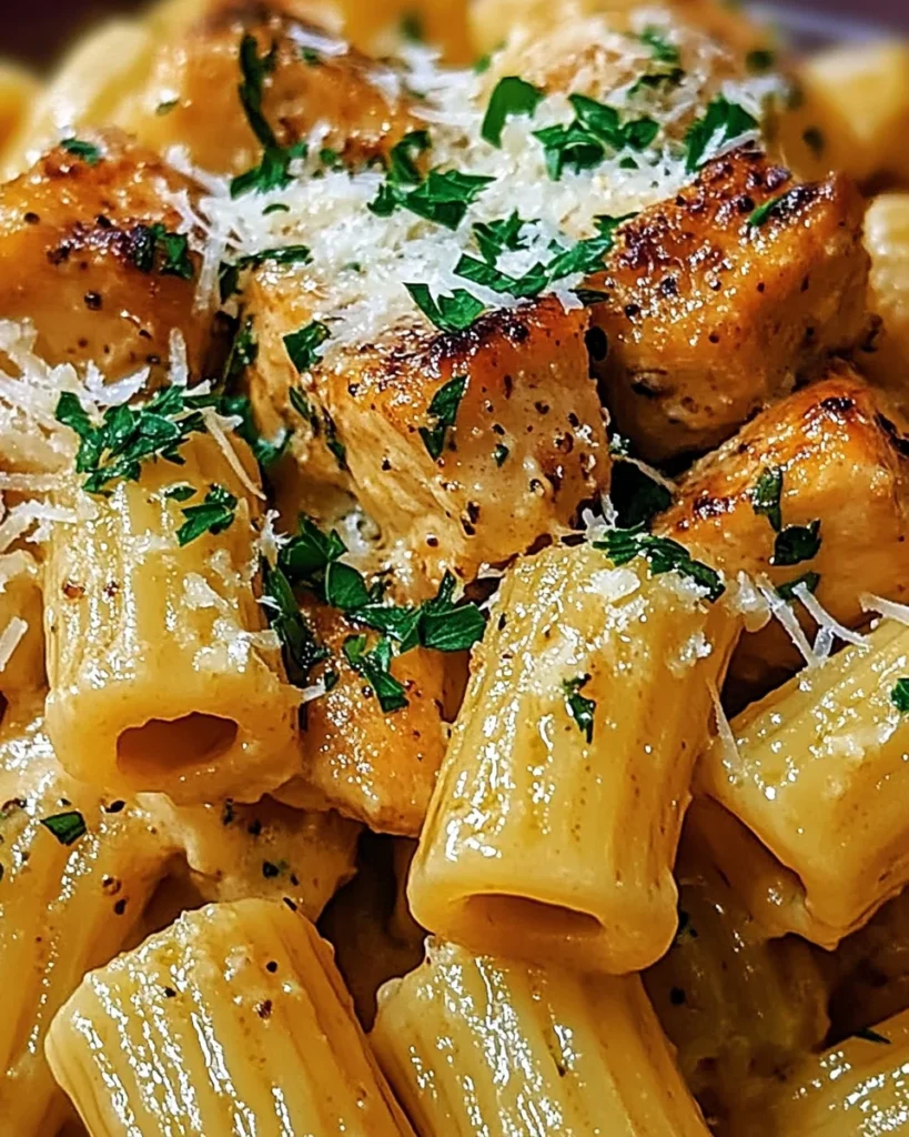 Garlic Butter Chicken with Rigatoni and Parmesan