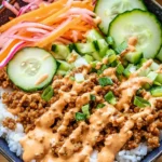 Ground Turkey Rice Bowls with Bang Bang Sauce