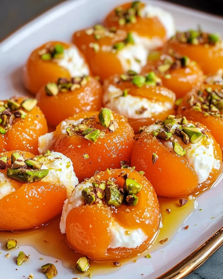 Kuru Kayısı Tatlısı (Turkish Poached Apricots with Ricotta)