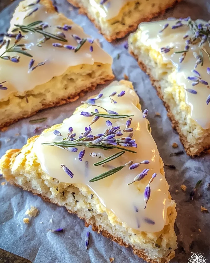 Lavender & Rosemary Scones with Lemon Glaze for Brunch Bliss
