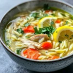 Lemon Chicken Orzo Soup