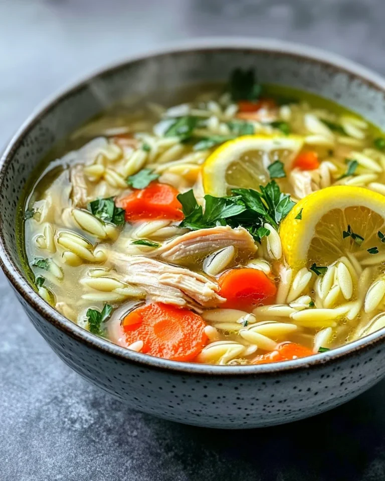 Lemon Chicken Orzo Soup