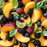 Peach Fruit Salad with Honey Lime Dressing