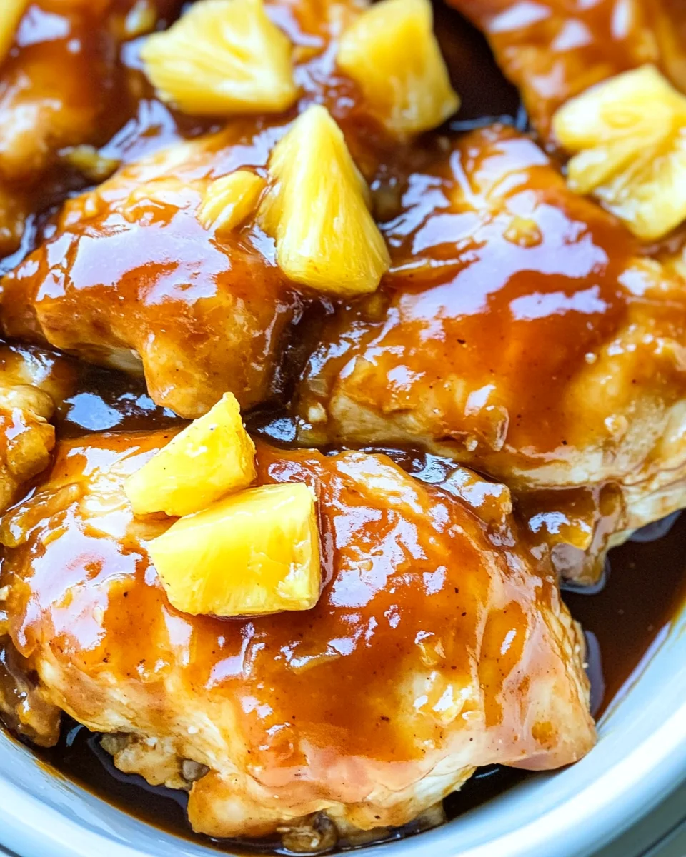 Pineapple Chicken | Crockpot Hawaiian BBQ Chicken
