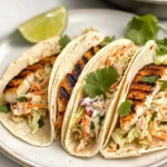 Quick Grilled Fish Tacos with Cabbage Slaw