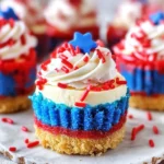 Red, White and Blue Mini Cheesecakes