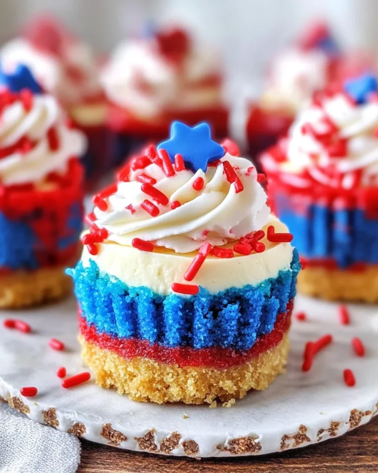 Red, White and Blue Mini Cheesecakes
