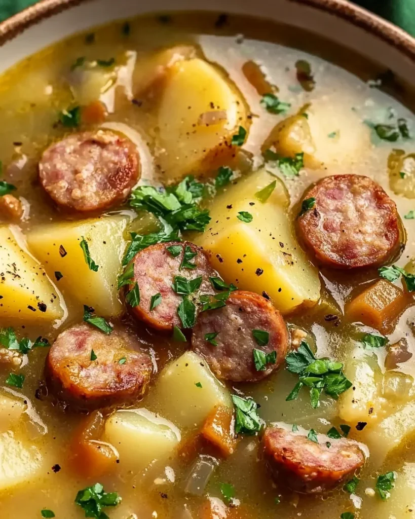 Satisfying German Potato Soup with Sausage